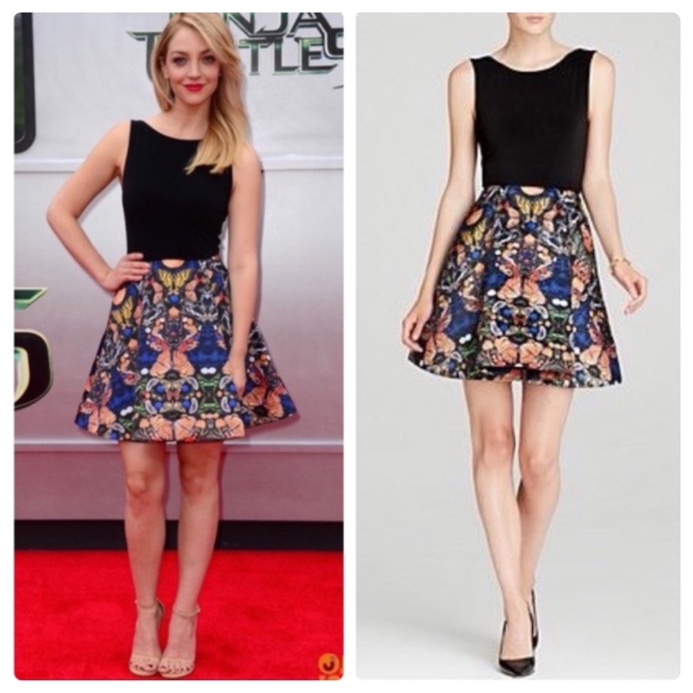 ALICE +OLIVIA Amabel Royal Butterfly Pleat Dress